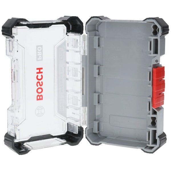Bohrer und Bit Set mit Bosch Logo auf Holztisch
