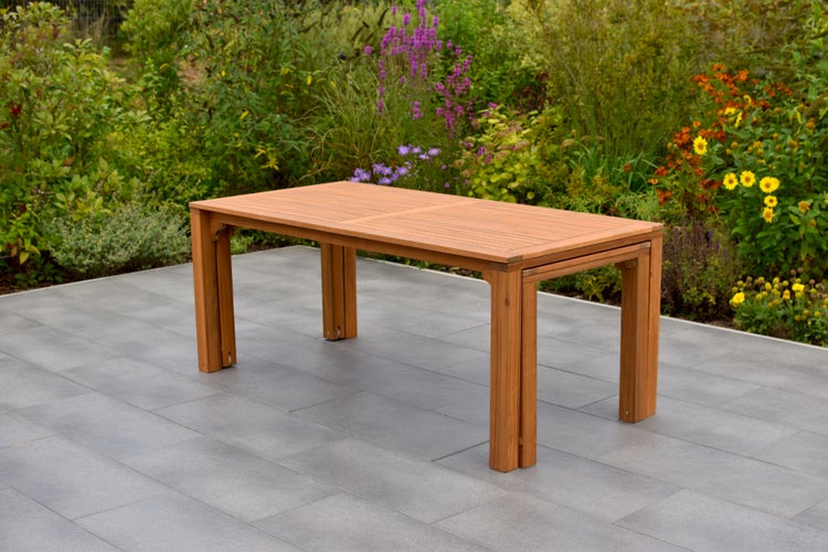 Gartentisch, flexibel ausziehbar, 185 (362,5) x 90/73,5 cm, Akazie