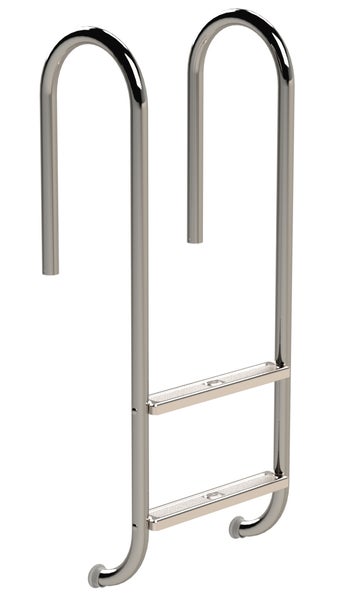 Schwimmbadleiter aus Metall mit zwei Stufen