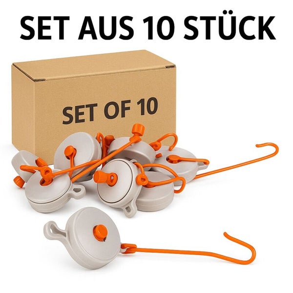 Set aus zehn Stück Pflanzenbindern mit Haken und Box