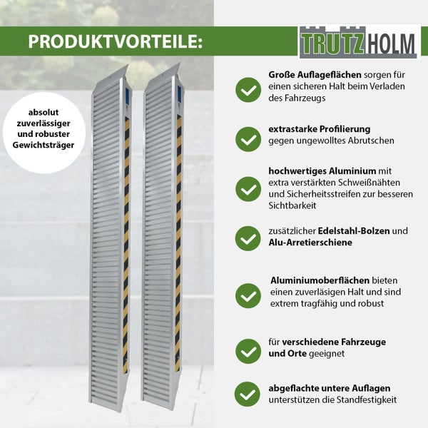 Tragfähige Aluminium Auffahrrampen von TrutzHolm für sicheres Verladen von Fahrzeugen