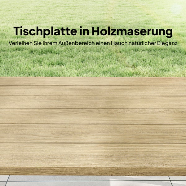 Bank mit hellbrauner Holzplatte und schwarzem Metallgestell, Länge 100 Zentimeter, Breite 55 Zentimeter, Höhe 45 Zentimeter.