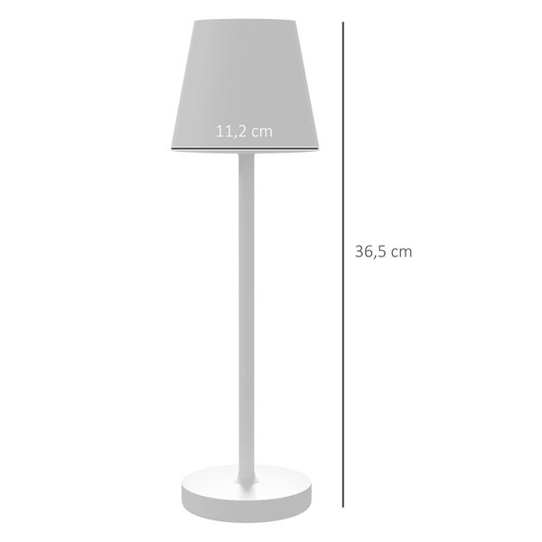 HOMCOM Tischlampe, 11,2L x 11,2B x 36,5H cm, Metall, Weiß