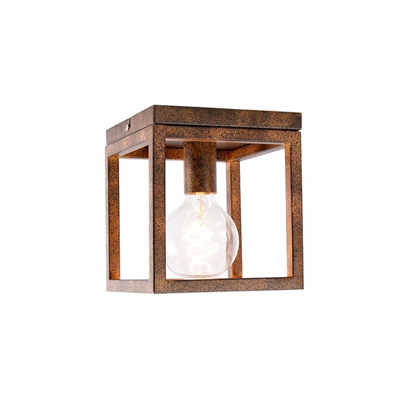 Quadratische Deckenleuchte mit Glühbirne