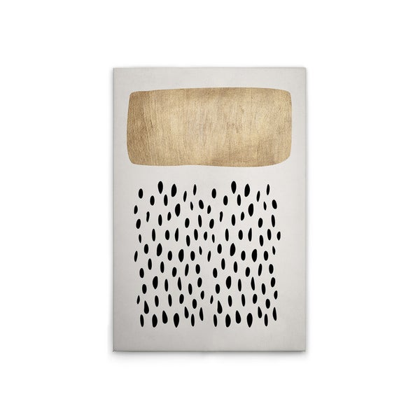 Abstraktes Wandbild mit geometrischen Formen und Punktmuster