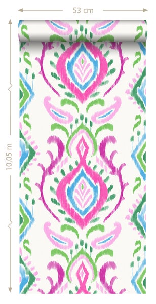 Tapetenrolle mit Muster, 53 cm breit, 10,05 m lang