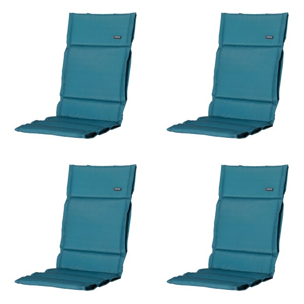 Hochlehnerauflage Fiber Deluxe Panama seeblau - Ca. 125x50 cm - 4er-Set