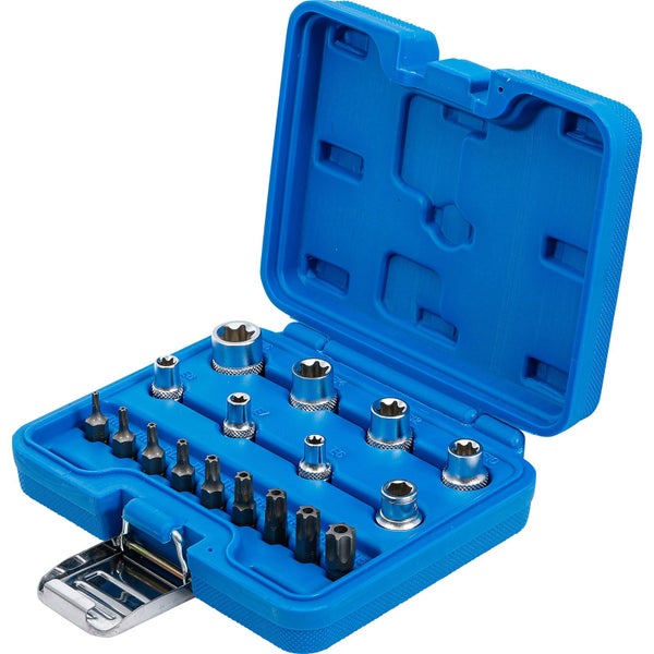 Regal mit transparenten Behältern zur Aufbewahrung von Schrauben und Muttern