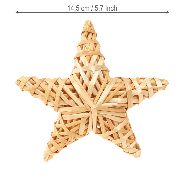 Dekostern aus Holz, 14,5 cm breit