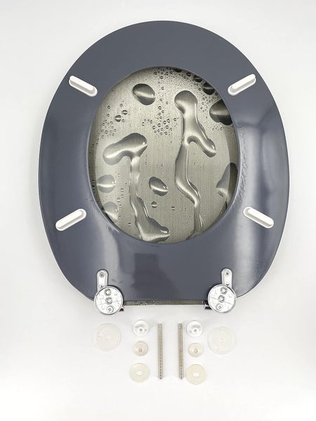 ADOB Design WC Sitz Raindrops, Holzkern bedruckt, verstellbare Metallscharniere, universalpassend