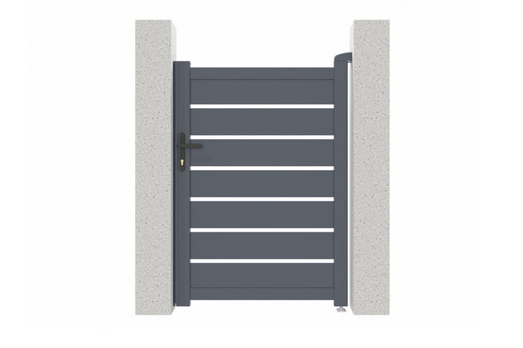 Schiebetor 6m VOGEL H.140cm Aluminium + Tor VOGEL H140 GRAU