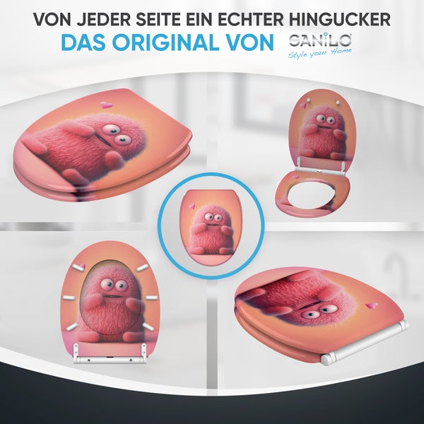 Kundenservice-Illustration mit E-Mail- und Telefonsymbolen, Toiletendeckel und Frau.