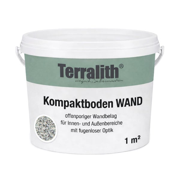 Terralith Kompaktboden Wand, offenporiger Wandbelag für Innen- und Außenbereiche mit fugenloser Optik, für 1 Quadratmeter.