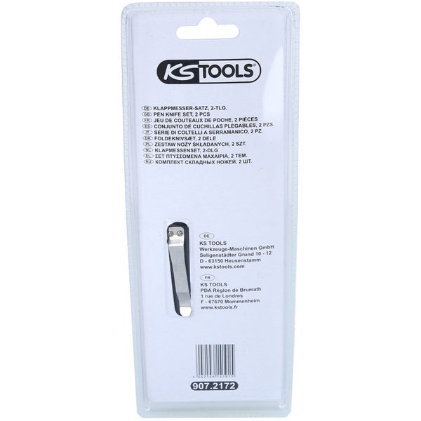 KS Tools Cuttermesser Set, bestehend aus einem großen und einem kleinen Messer, inklusive Ersatzklingen