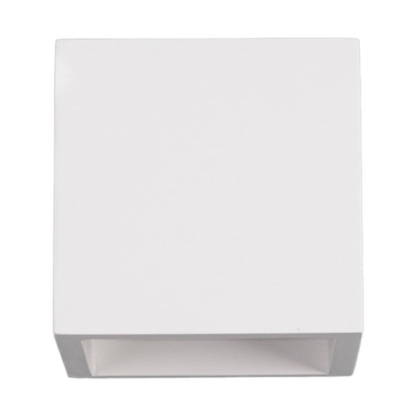 Würfelförmige Wandleuchte in Weiß, moderne Leuchte für den Innen- und Außenbereich.