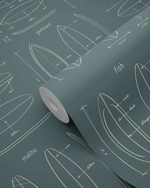 Tapetenrolle mit Surfbrettmuster