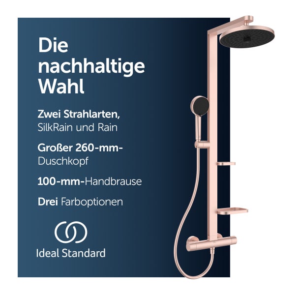 Duschsystem mit 260 Millimeter Kopfbrause und 100 Millimeter Handbrause