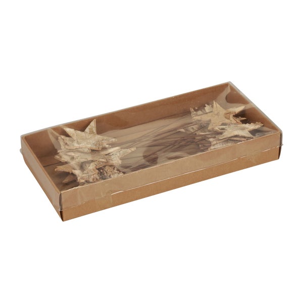 Dekorationssterne aus Holz im Karton