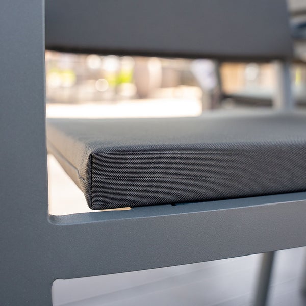 Home Deluxe - Sitzkissen MADERA - 4 Stück, Farbe: Anthrazit, inkl. Rückenkissen I Sitzpolster Stuhlkissen Stuhlauflage