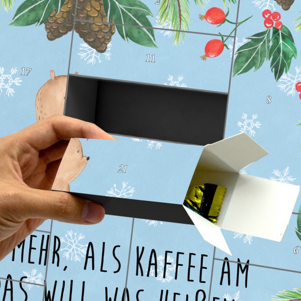 Mr. & Mrs. Panda Befüllbarer Adventskalender Bär Morgenkaffee - Blau Pastell