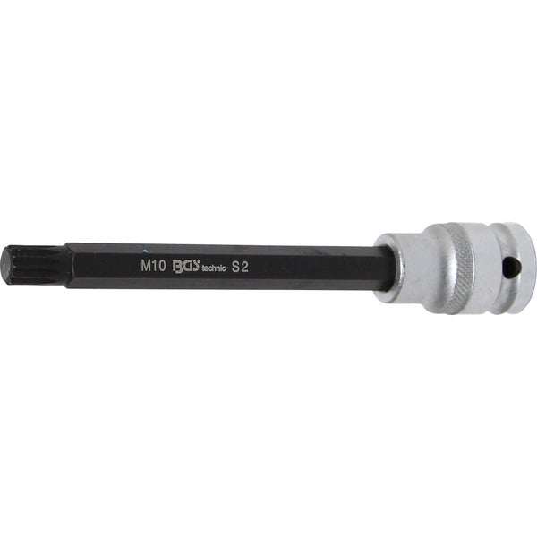 BGS Bit-Einsatz Länge 140 mm Antrieb Innenvierkant 12,5 mm (1/2) Innenvielzahn (für XZN) M10 - 5009