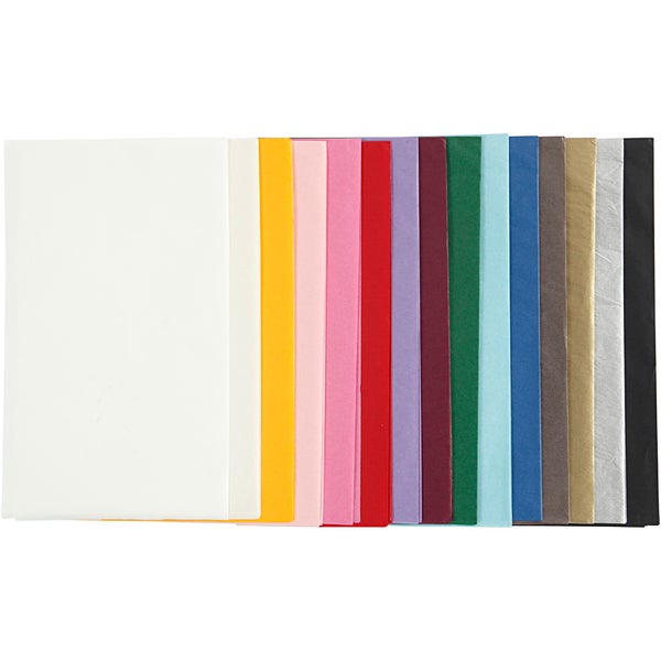Creativ Company  Seidenpapier, 50x70 cm, 17 g, Sortierte, Farben, 15x2 Blatt