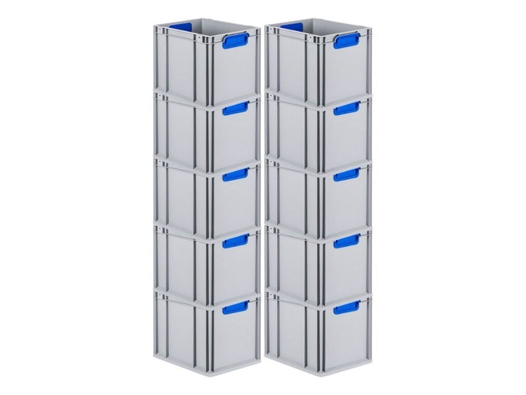 PROREGAL Eurobox Nextgen Color HxBxT 32 x 30 x 40 cm 30 Liter Griffe Blau Geschlossen Glatter Boden Eurobehälter Transportbox