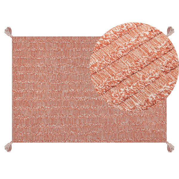 Teppich MUGLA Orange 140 x 200 cm Baumwolle