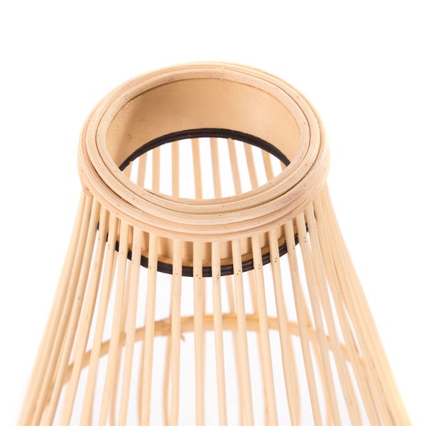 Laterne Finn 50 Bambus, mit Windlicht-Glaseinsatz natur-schwarz