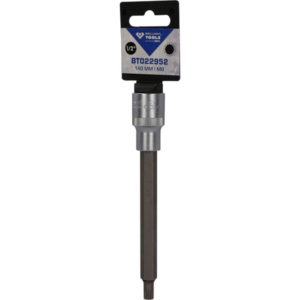 BRILLIANT TOOLS 1/2 Vielzahn-Bit-Stecknuss 140 mm lang M8 - BT022952