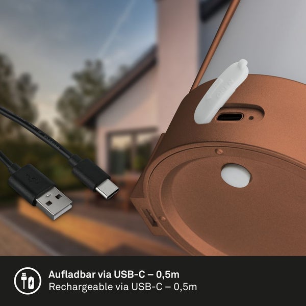 LED Tischlampe Akku LED Tischleuchte Dimmbar Kabellos Touch Terrasse Warmweiß