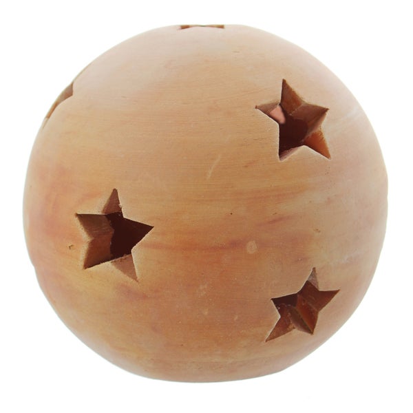 FRANK FLECHTWAREN | Kugel Sterne, mittel, KERAMIK, Ø 17 cm, ohne Kerze