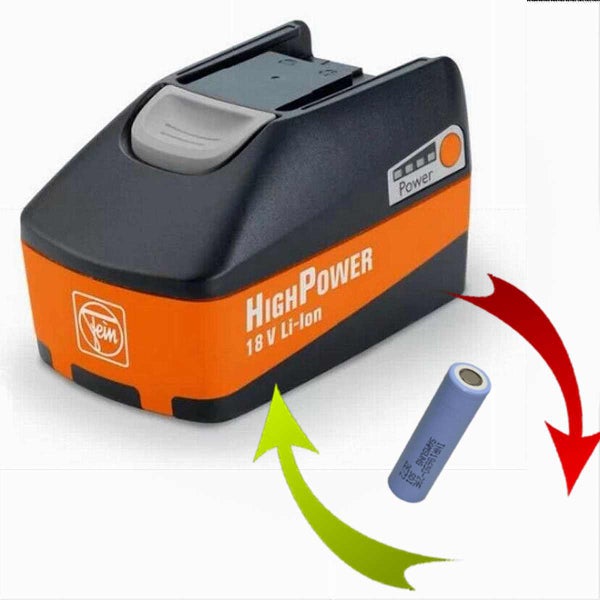 Fein HighPower 18 Volt Lithium Ionen Akku mit Ladestandsanzeige und einer einzelnen Akkuzelle