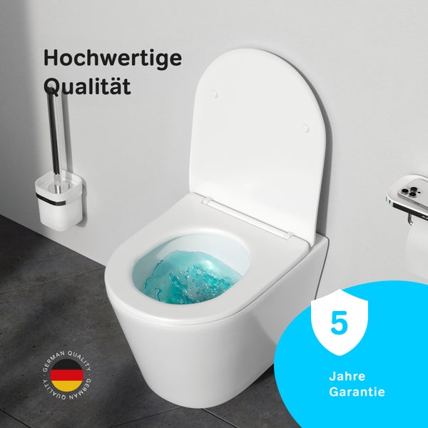 AM.PM Wand-WC  Tiefspüler ohne Spülrand weiß glänzend mit WC-Sitz CPA1900SC Spike