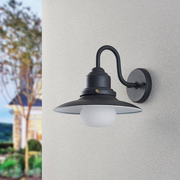 Lindby Wandleuchte außen Roisin (spritzwassergeschützt (Retro, Vintage Antik) in Alu aus Metall (1 flammig E27) - Außenwandleuchten Wandlampe Led Außenlampe Outdoor für