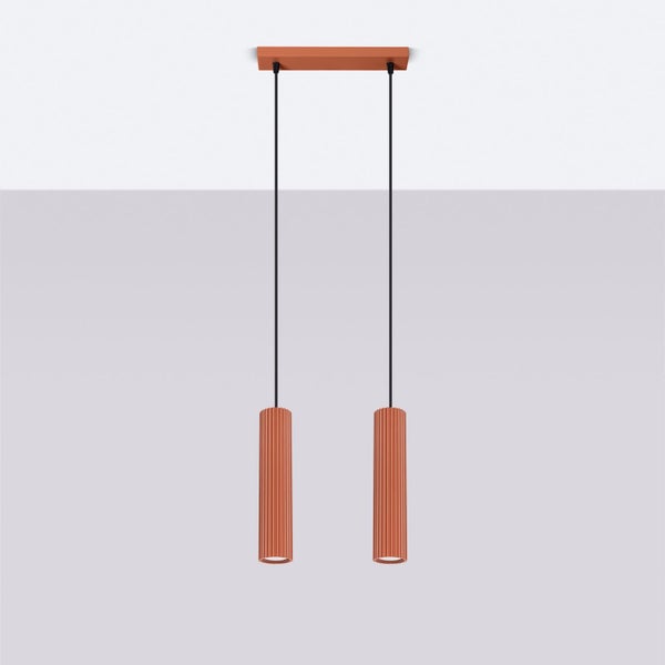 Doppelte Hängelampe mit zylindrischen Lampenschirmen