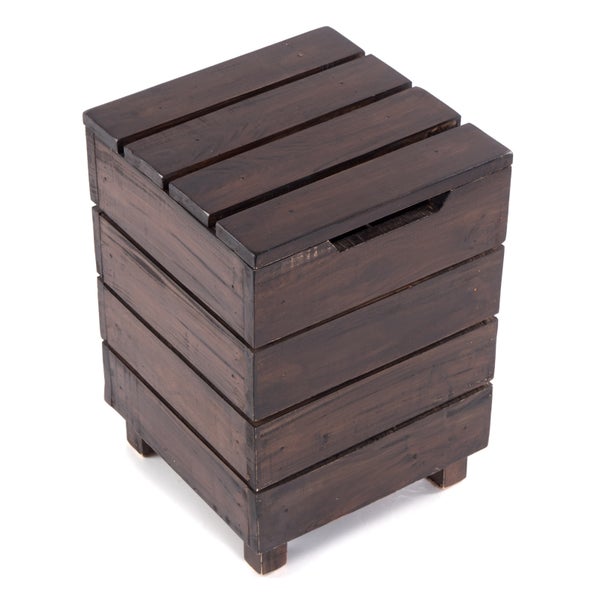 Wäschekorb STORAGE 50 Massivholz, klappbarer Deckel 03 dunkelbraun