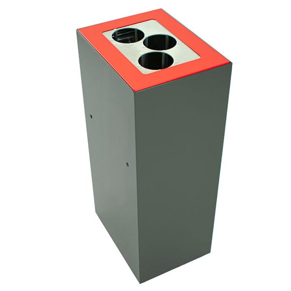 PROREGAL Robuste & Modulare Abfalltrennanlage 60 Liter HxBxT 70 x 26 x 3 x 33,5 cm Inkl. Verbindungsstücke Anthrazit