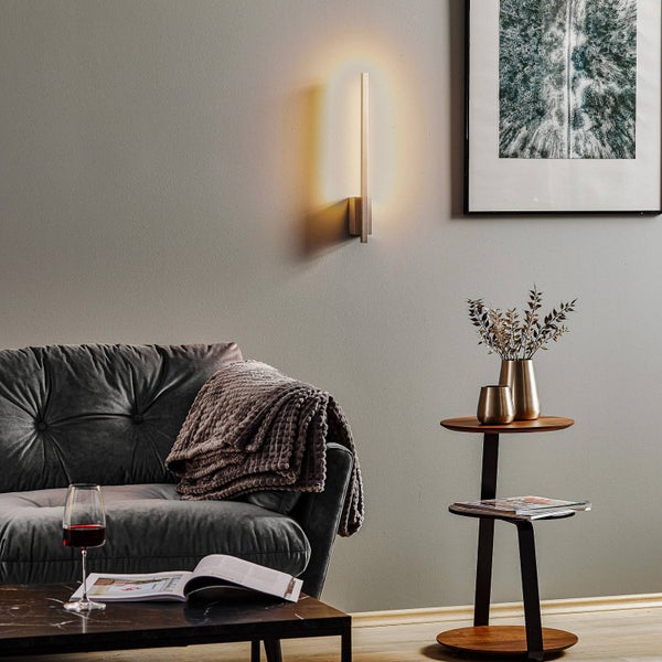 quitani LED Wandleuchte, Wandlampe Innen Tolu (Modern) in Alu aus Aluminium (1 flammig ) - Wandstrahler Wandbeleuchtung Schlafzimmer / Wohnzimmer Wohnzimmerleuchte