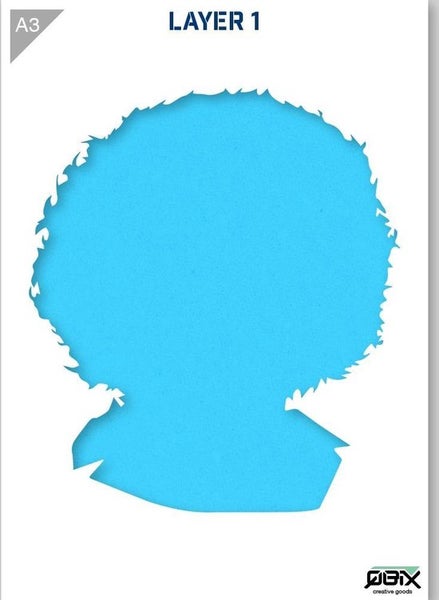 Jimi Hendrix Schablone - 2 Schichten Kunststoff A3 Schablone
