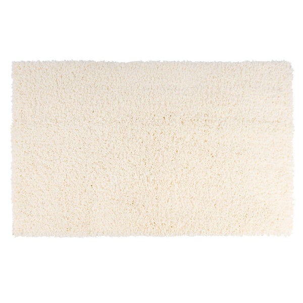 FLOORDIREKT Badematte Sky Soft - Reckteckig - Rutschhemmende Rückseite - Creme - 80 x 150 cm