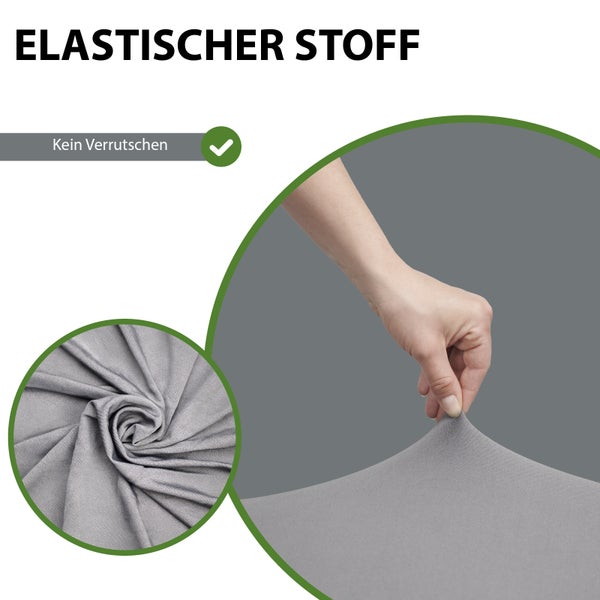 Elastischer Stoff für Bezüge, dehnbar und rutschfest.