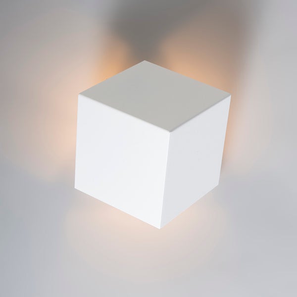 Set von 2 modernen Wandleuchten weiß - Würfel