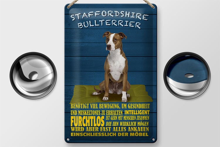 Blechschild Spruch 20x30cm Staffordshire Bullterrier Hund