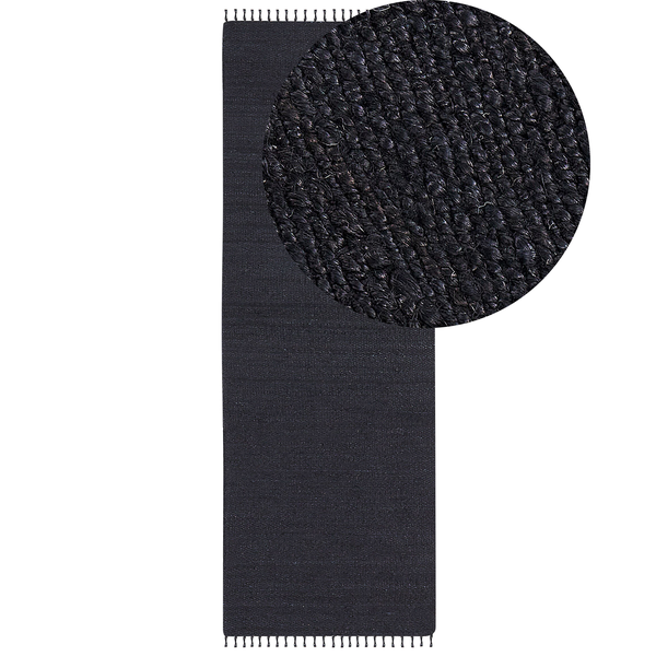 Teppich SINANKOY Schwarz 80 x 300 cm Jute