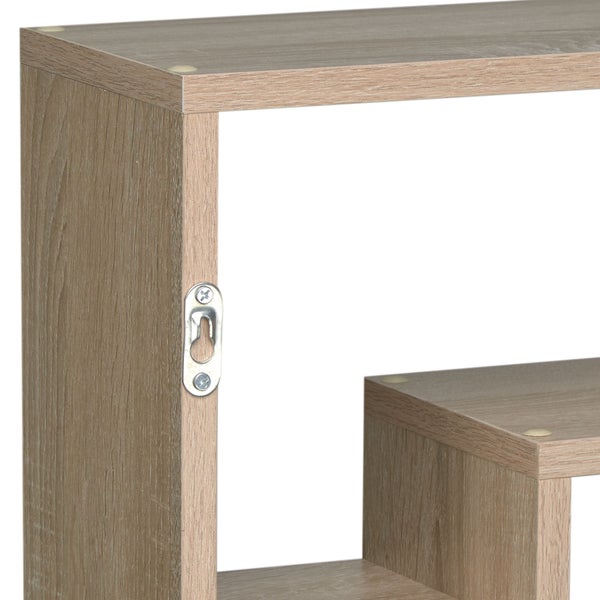 Wandregal tectake Kassandra 85 x 48 x 16 cm Retro-Stil Holz hell, Eiche Sonoma