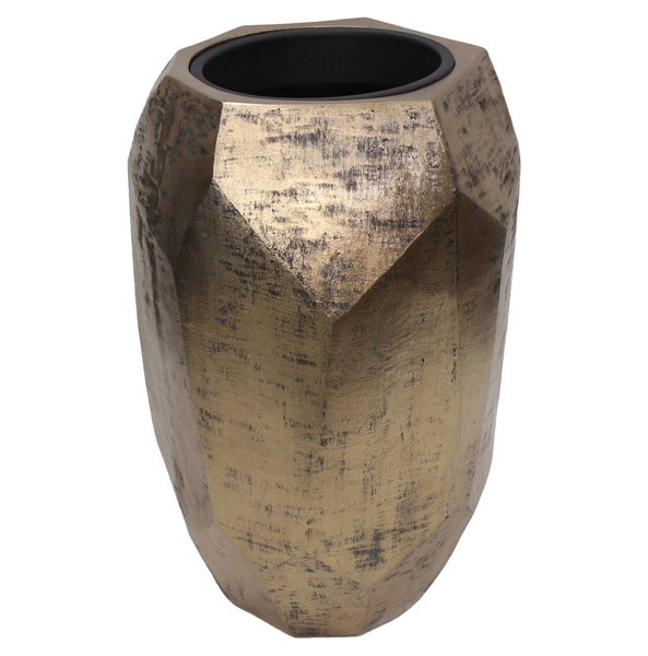 Dekorative Vase mit facettierter Oberfläche und strukturierter Optik