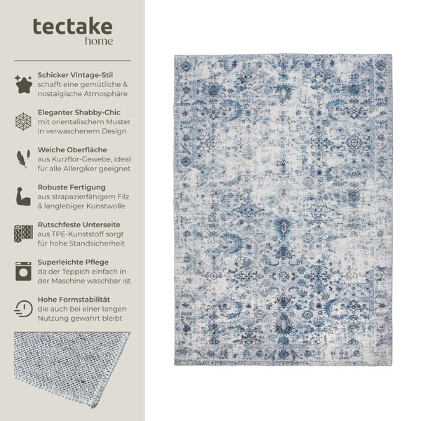 Vintage Designer Teppich tectake rutschfeste Unterseite verschiedene Größen 120 x 170 cm