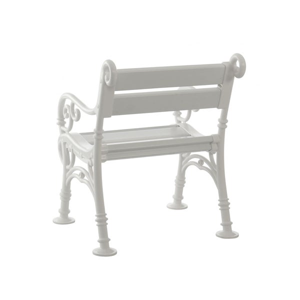 PROREGAL Gartenbank Curacao 1 Sitzer Weiß HxBxT 85 x 68 x 60 cm Witterungskunststoff & UV Beständiger Kunststoff Parkbank Sitzbank