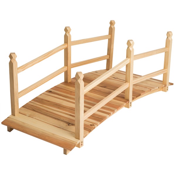 Gartenbrücke tectake Cantara aus Holz 137 x 58 x 58 cm